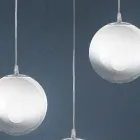 Isotta lineær barlysekrone med fire lys i hvidt glas, fremstillet i Italien Viadurini