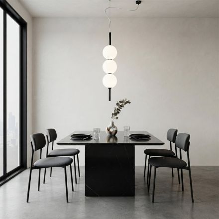 Lumira - Vertikal lysekrone med tre lyskilder i indkapslet glas, fremstillet i Italien Viadurini