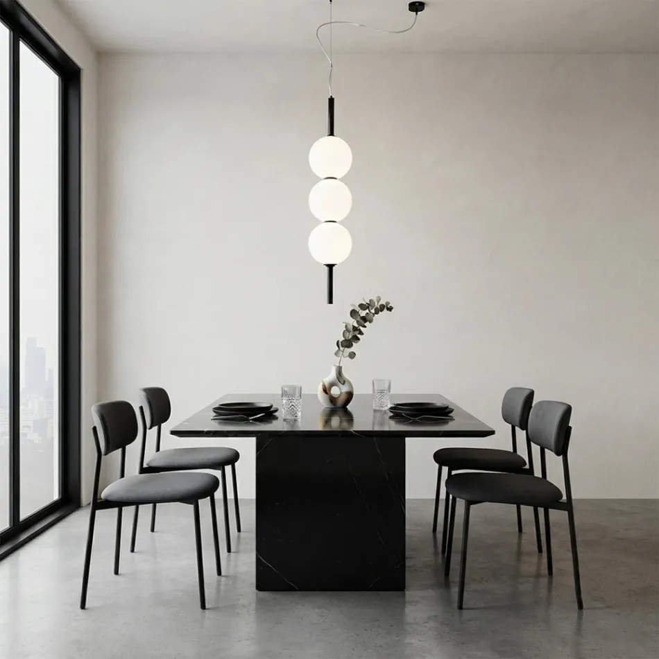 Lumira - Vertikal lysekrone med tre lyskilder i indkapslet glas, fremstillet i Italien Viadurini