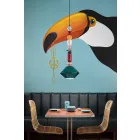 Vintage grøn eller gul keramisk lysekrone lavet i Italien - Ferroluce Lariat Viadurini