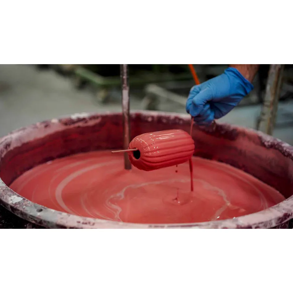 Vintage grøn eller gul keramisk lysekrone lavet i Italien - Ferroluce Lariat Viadurini