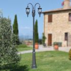 Lygtepæl 3 Lights Vintage Style i antracit aluminium Fremstillet i Italien - Empire Viadurini