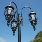 Lygtepæl 3 Lights Vintage Style i antracit aluminium Fremstillet i Italien - Empire Viadurini