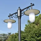 Lygtepæl 2 Lights Vintage Style i gråt aluminium Fremstillet i Italien - Belen Viadurini