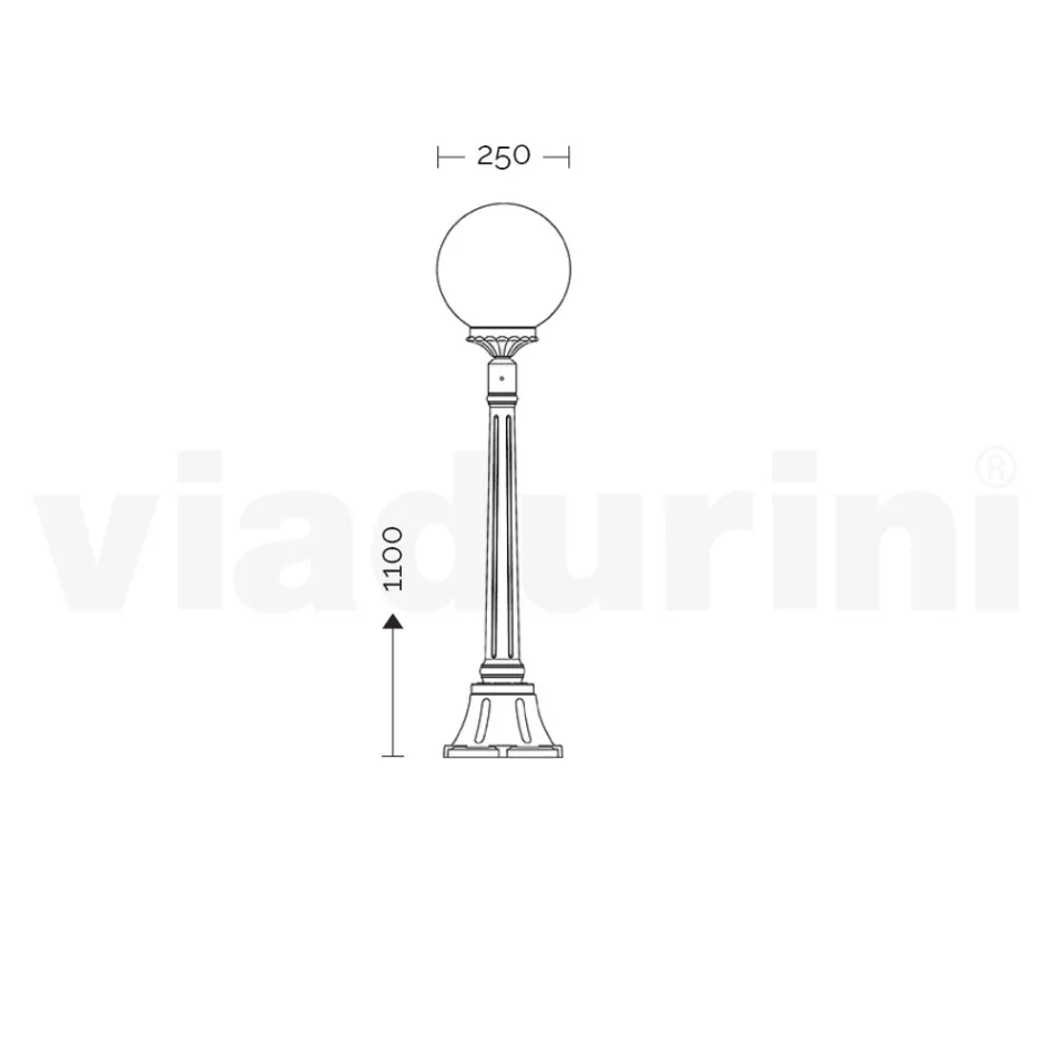 110 cm høj gadelampe i akryl og antracit aluminium Made in Italy - Trovaantracite Viadurini