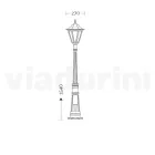 154 cm høj havelampe i glas og 5 aluminiumsfinisher - Pinako Viadurini