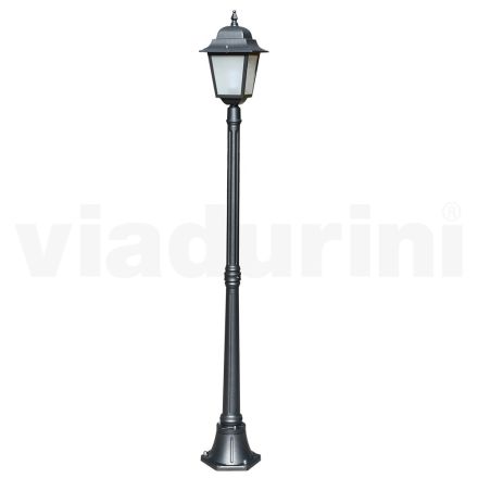 178 cm høj gadelampe i antracitglas og aluminium Made in Italy - Scintilla Viadurini