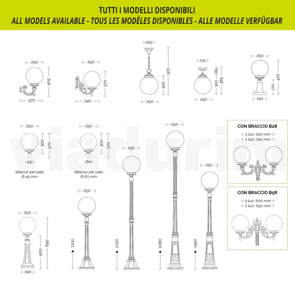 200 cm høj gadelampe i akryl og antracit aluminium Made in Italy - Trovaantracite Viadurini
