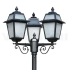 Havelygtepæl 219 cm høj i antracit aluminium og sandblæst glas - Elric Viadurini