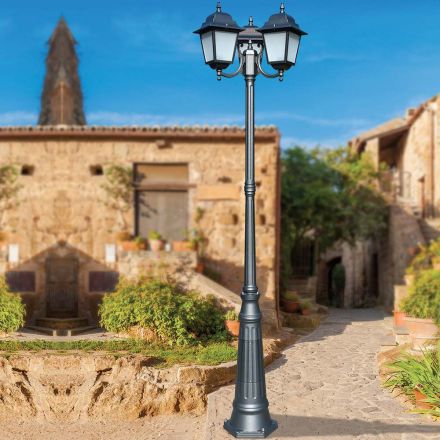 238 cm høj gadelampe i antracitglas og aluminium Made in Italy - Scintilla Viadurini