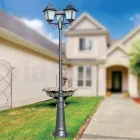 249 cm høj gadelampe i antracitglas og aluminium Made in Italy - Scintilla Viadurini