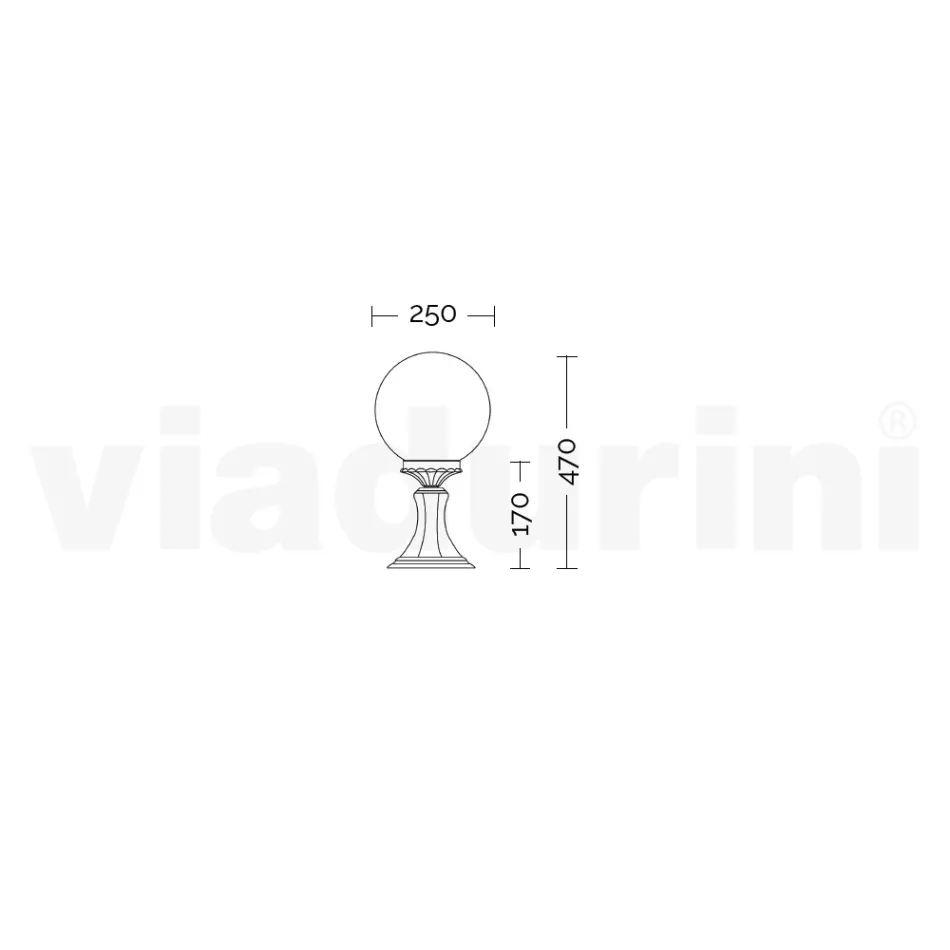 47 cm høj gadelampe i hvid akryl og aluminium lavet i Italien - Trovabianco Viadurini
