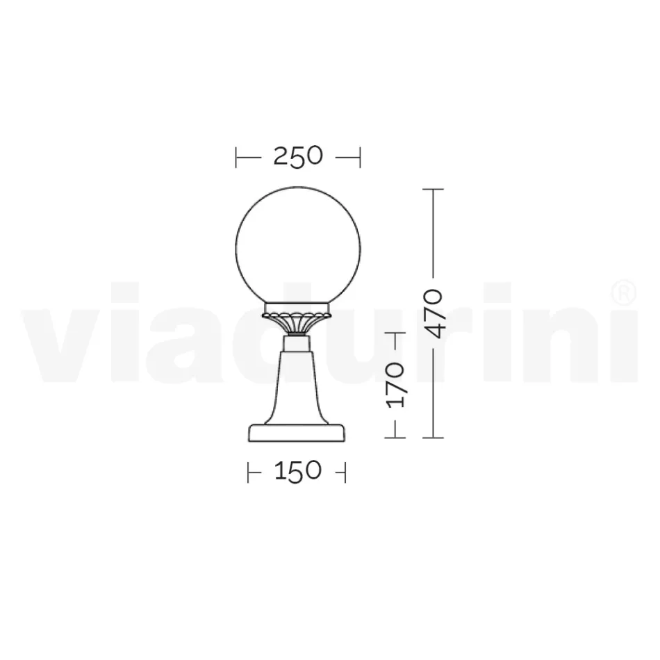 47 cm høj gadelampe i sort akryl og aluminium lavet i Italien - Trovanero Viadurini