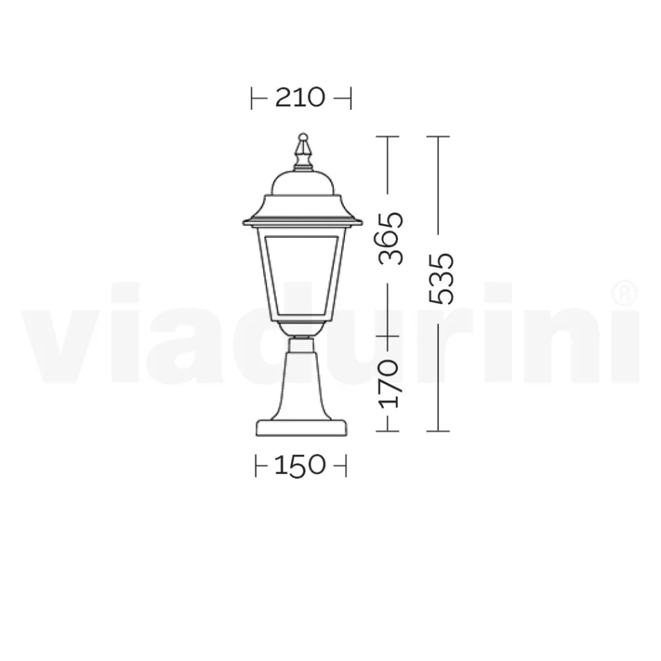 53,5 cm høj gadelampe i antracitglas og aluminium lavet i Italien - Scintilla Viadurini
