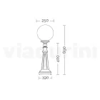 69 cm høj gadelampe i sort akryl og aluminium lavet i Italien - Trovanero Viadurini