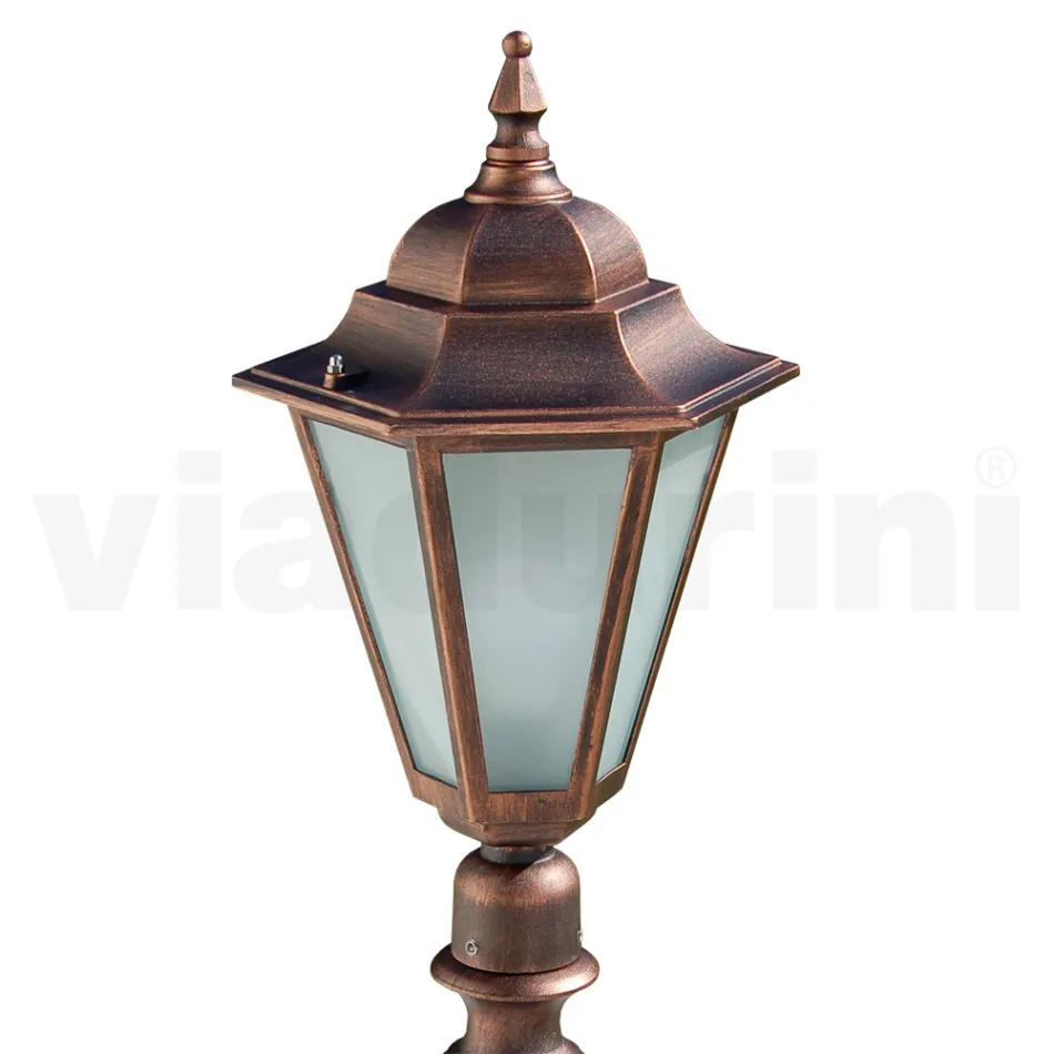 79 cm høj havelampe i glas og 5 aluminiumsfinisher - Pinako Viadurini