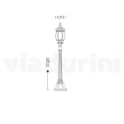 Lav udendørslampe i antracit aluminium Fremstillet i Italien - Impero Viadurini