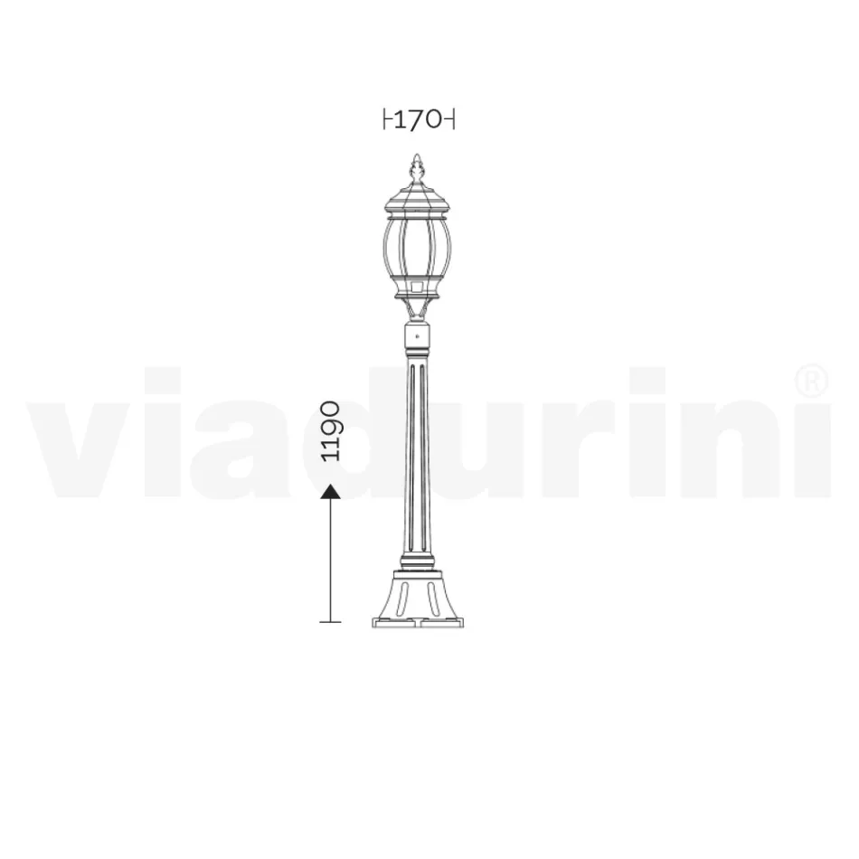 Lav udendørslampe i antracit aluminium Fremstillet i Italien - Impero Viadurini