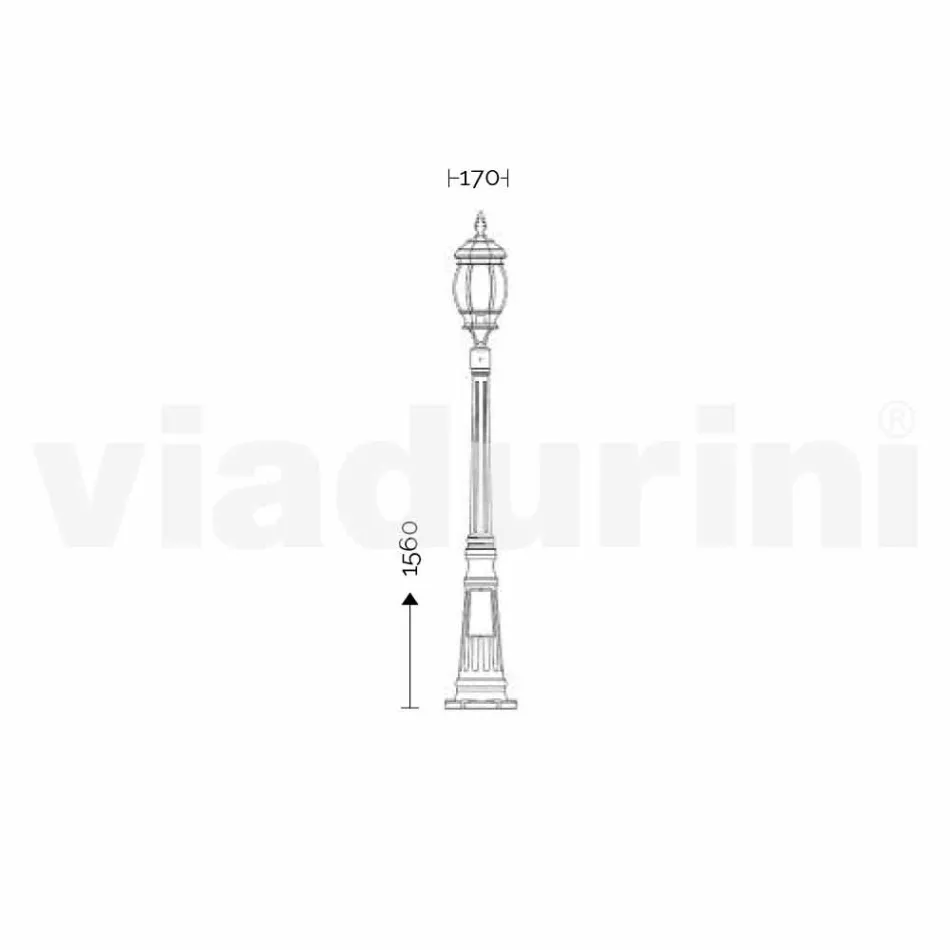 Udendørs lampe med et aluminium lys lavet i Italien, Anika Viadurini