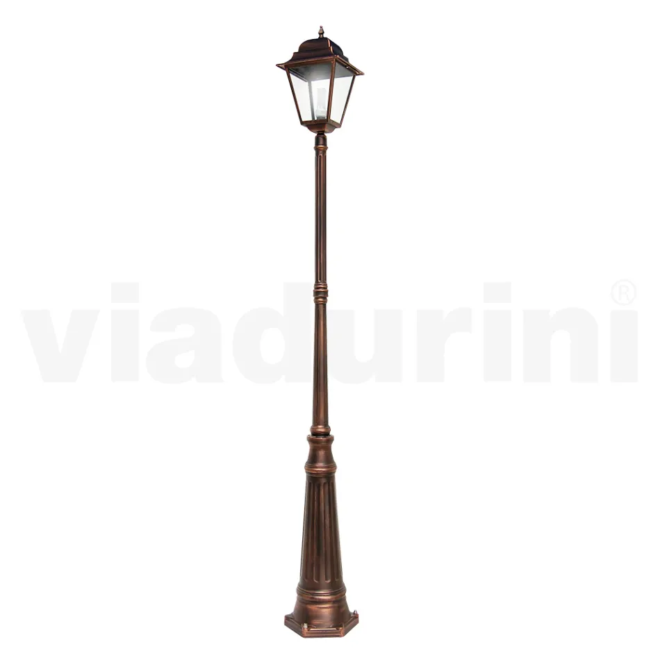 252 cm høj udendørslampe i glas og trykstøbt aluminium - Alchemist Viadurini
