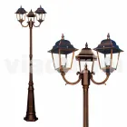 Klassisk tre-lys udendørs lampe lavet i Italien, Aquilina Viadurini