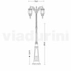 Klassisk udendørs lampe stolpe i støbt aluminium lavet i Italien, Anika Viadurini