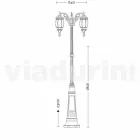 Klassisk udendørs lampe stolpe i støbt aluminium lavet i Italien, Anika Viadurini