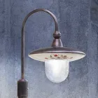 Udendørs lygtepæl i sort aluminium og håndmalede blomster - Latina Viadurini