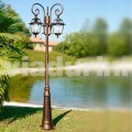 Garden lamper med tre lamper lavet af aluminium, fremstillet i Italien, Kristel