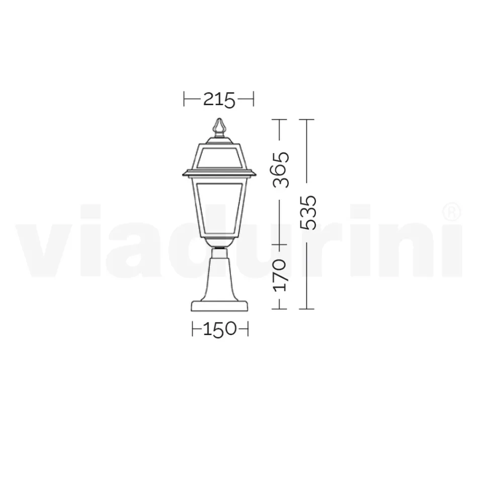 Havelampe i antracit aluminium og sandblæst glas - Elric Viadurini