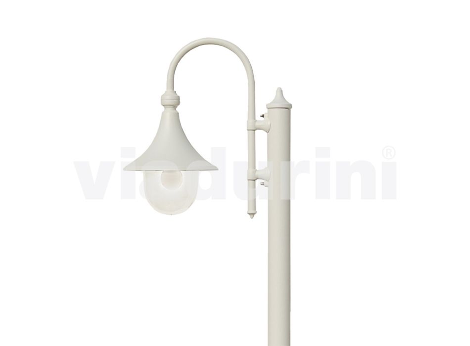 Hvid aluminium havelampe med 1 lys produceret i Italien, Anusca Viadurini