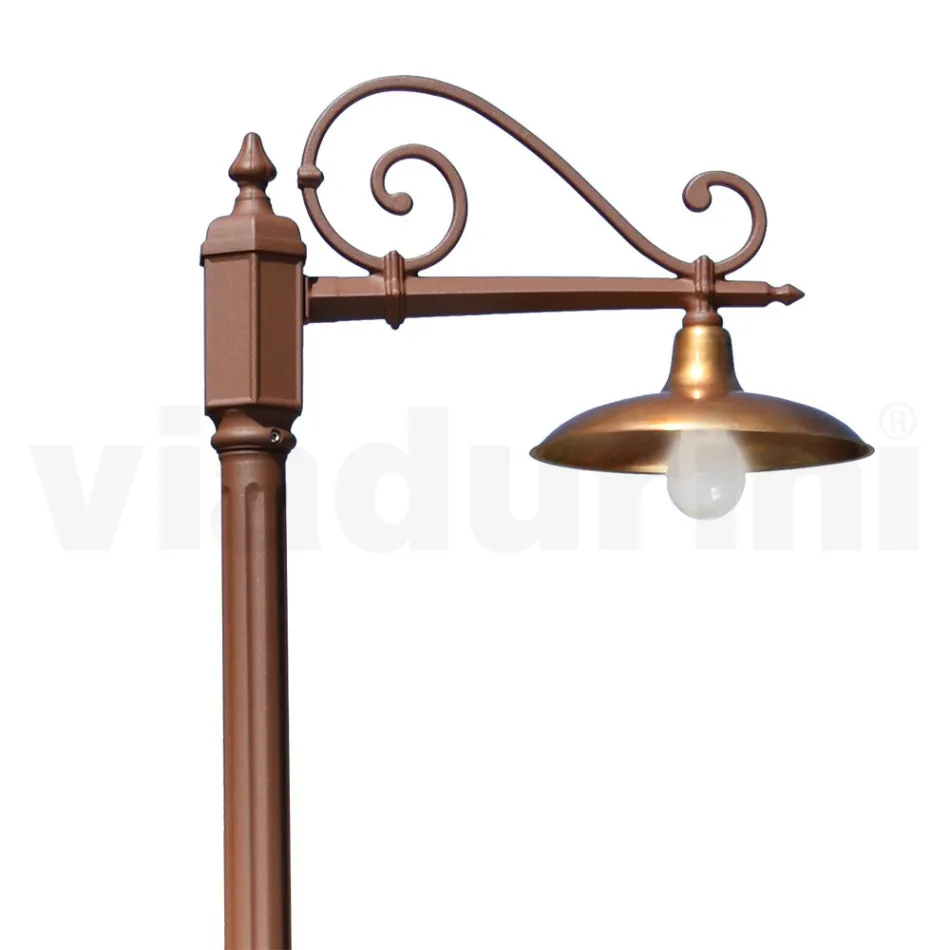 Vintage havelampe i aluminium og messing Fremstillet i Italien - Adela Viadurini