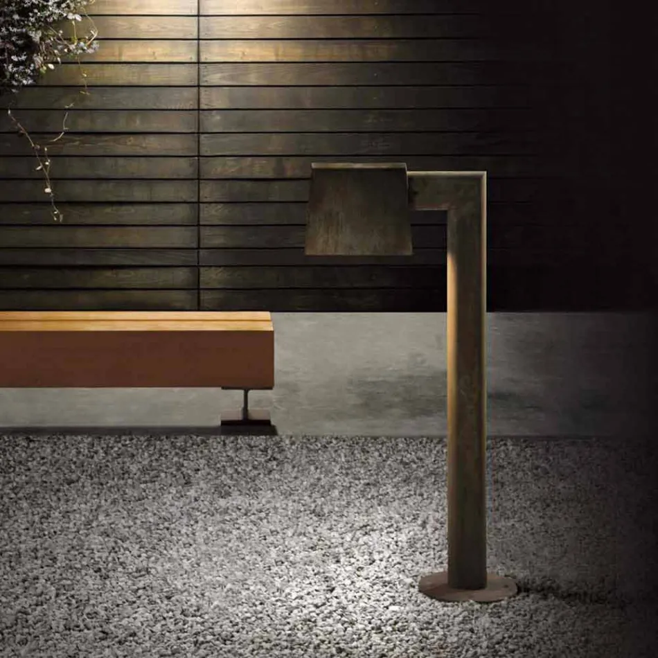 Udendørs lygtepæl i antikbrunt metal 2 højder - Saint Tropez af Il Fanale Viadurini