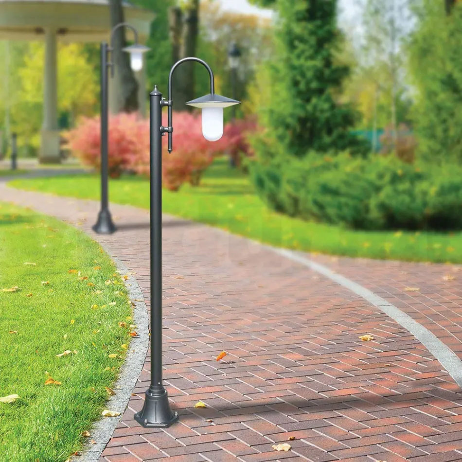 Vintage stil udendørs lampe i antracit aluminium lavet i Italien - Belen Viadurini