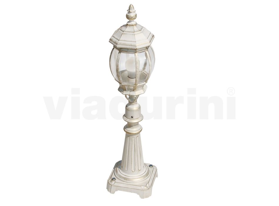 Vintage stil havelampe i hvidt aluminium lavet i Italien - Dodo Viadurini