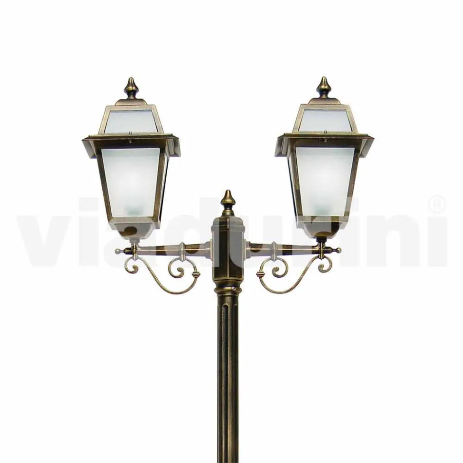 Udendørs lampe med to lys i aluminium lavet i Italien, Kristel Viadurini