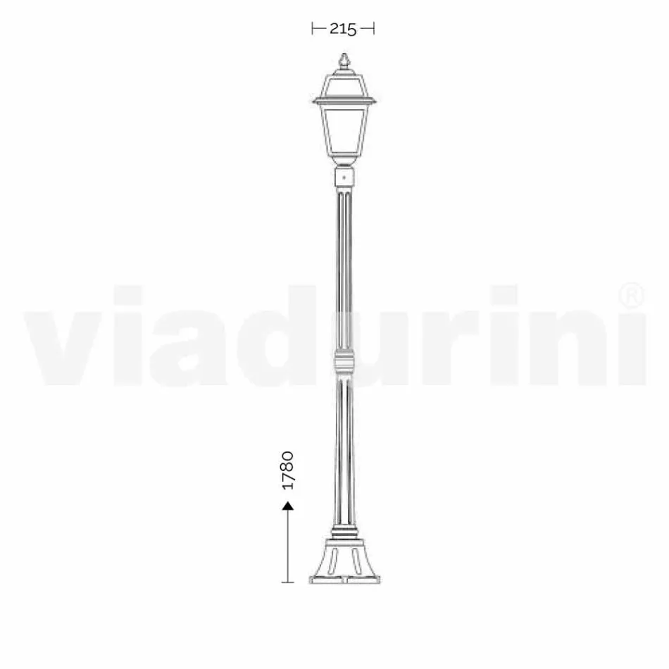 Streetlight til klassisk udendørs lavet i Italien, Kristel Viadurini