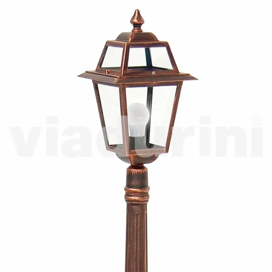 Udendørs lampe stolpe i støbt aluminium fremstillet i Italien, Kristel Viadurini