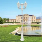 Gadelampe i vintagestil 3 lys i aluminium og glas lavet i Italien - Terella Viadurini