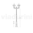 Gadelampe i vintagestil 3 lys i aluminium og glas lavet i Italien - Terella Viadurini