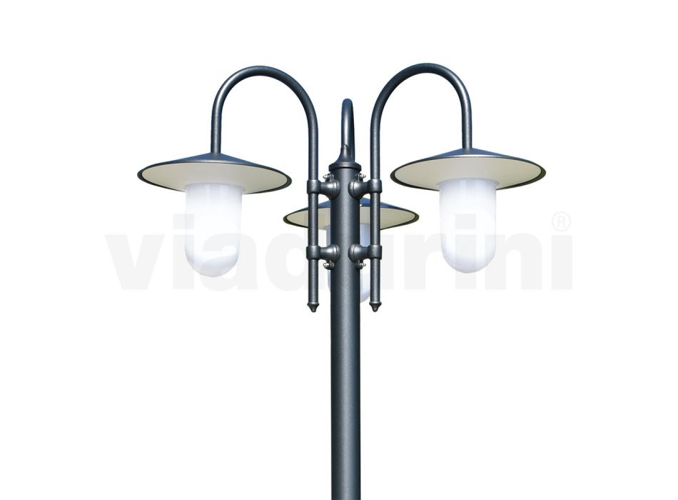 Gadelampe i vintagestil med 3 lys i aluminium Fremstillet i Italien - Belen Viadurini
