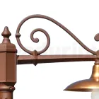 Gadelampe i vintagestil i corten aluminium og messing Fremstillet i Italien - Adela Viadurini