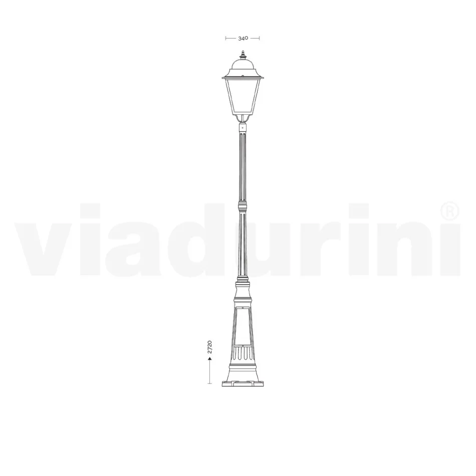 Vintage udendørslampe i aluminium Fremstillet i Italien - Bonaria Viadurini