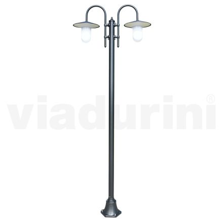 Vintage havelampe 2 lys i aluminium Fremstillet i Italien - Belen Viadurini