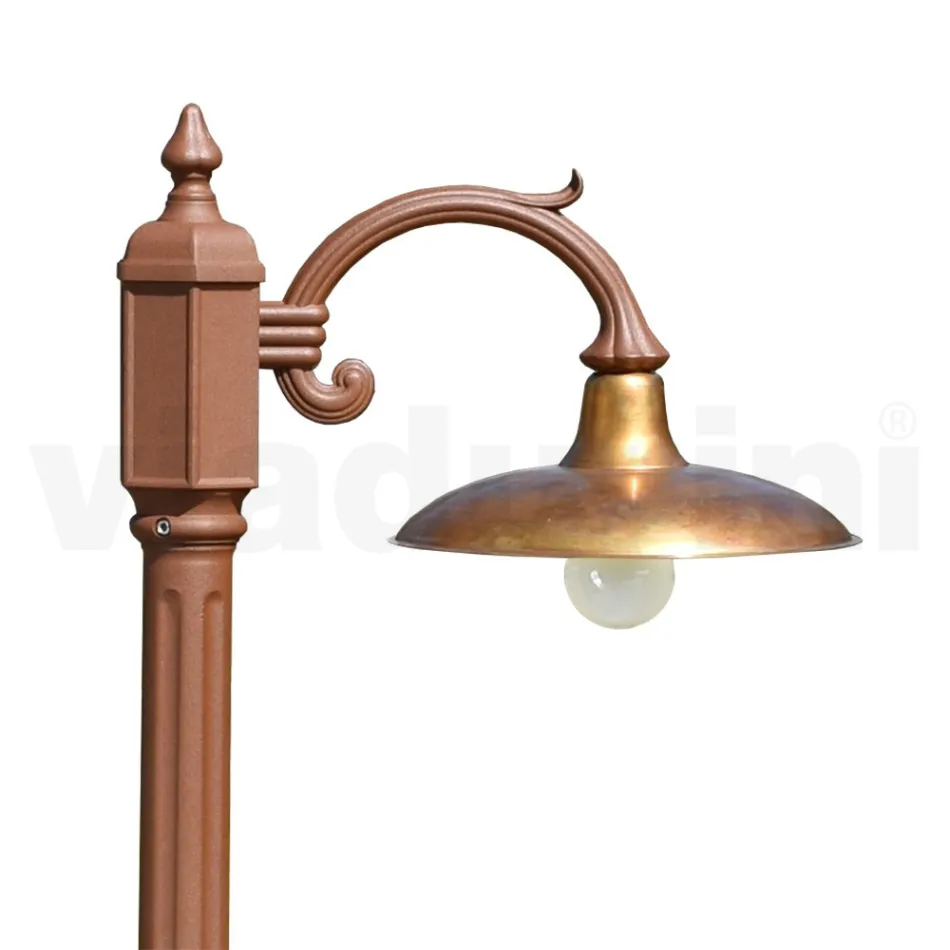 Vintage lampe i aluminium med diffuser i messing Fremstillet i Italien - Adela Viadurini