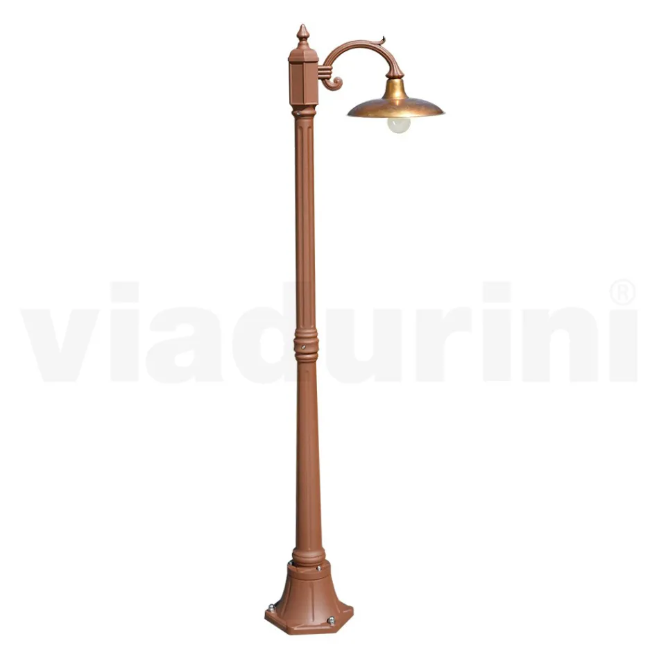 Vintage lampe i aluminium med diffuser i messing Fremstillet i Italien - Adela Viadurini