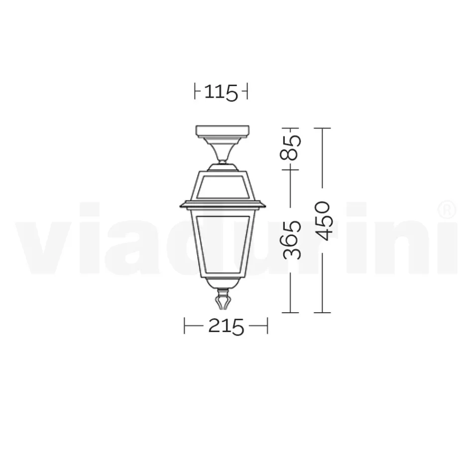 Haveloftslanterne i antracit aluminium og sandblæst glas - Elric Viadurini