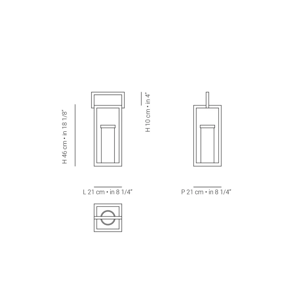 Udendørs lanterne med sort aluminiumsstruktur lavet i Italien - Eve Viadurini