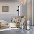 Udendørs lanterne med sort aluminiumsstruktur lavet i Italien - Eve Viadurini