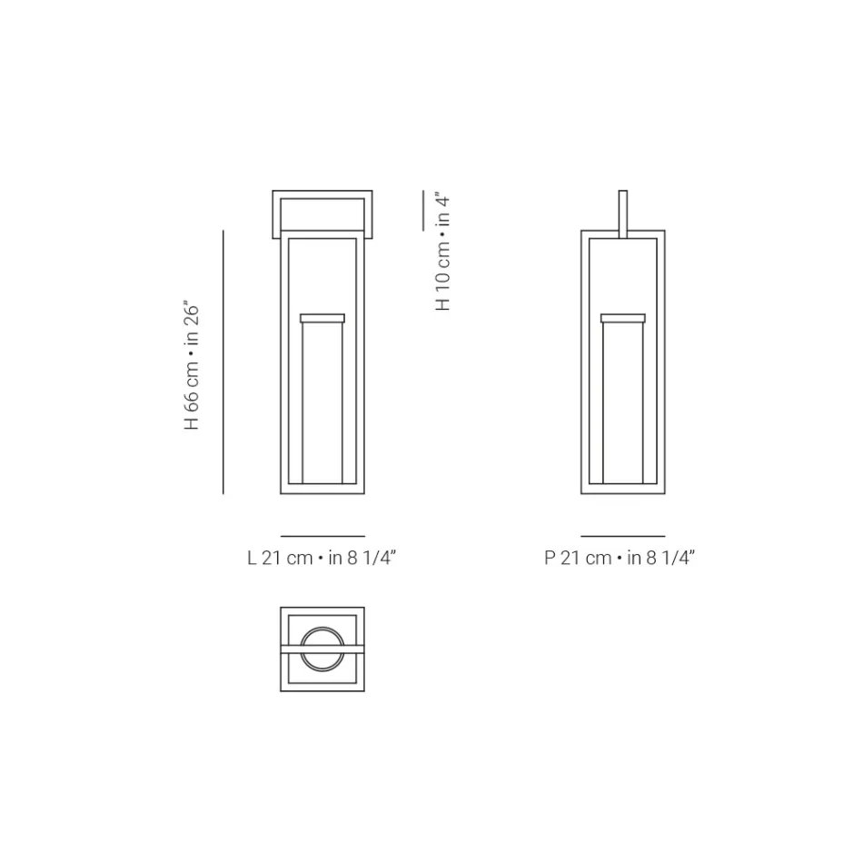 Udendørs lanterne med sort aluminiumsstruktur lavet i Italien - Eve Viadurini